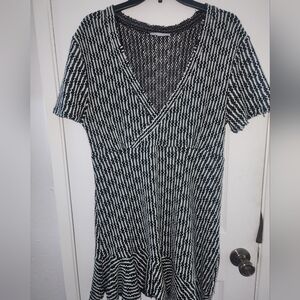 Army Green and White Knit Dress Size L